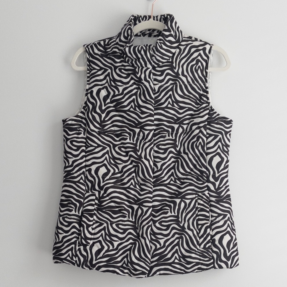 Zebra Print Puffer Vest size small